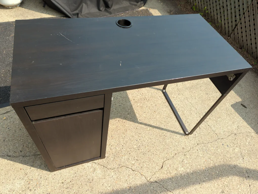 #freecycle Black Desk with Drawer & Cabinet thumbnail