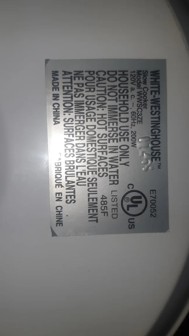 White-Westinghouse Slow Cooker Model WWSC3ZE image indicator(4)