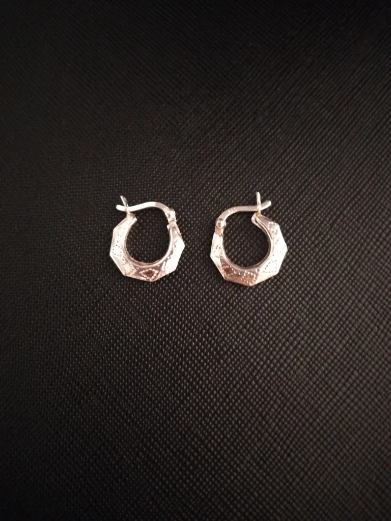 Sterling silver small Hoop Earrings thumbnail