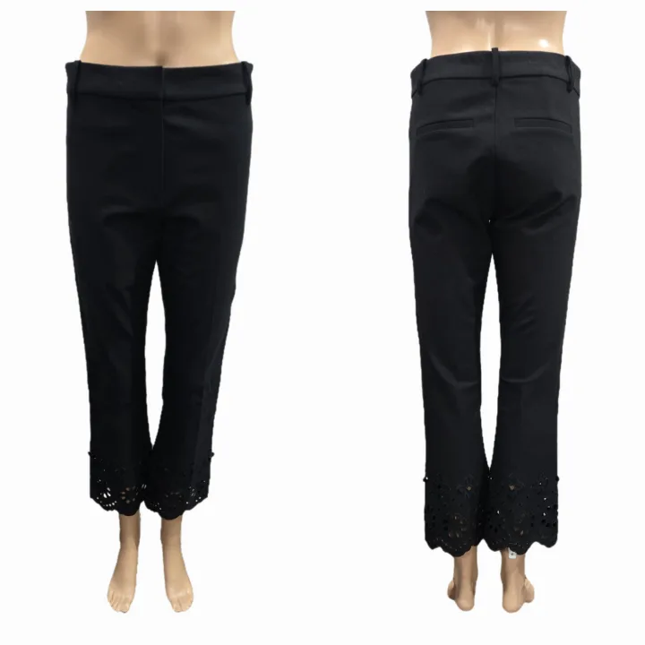 10 Crosby Derek Lam Cropped Flare Stretch-Cotton Trousers Size 4 image indicator(5)