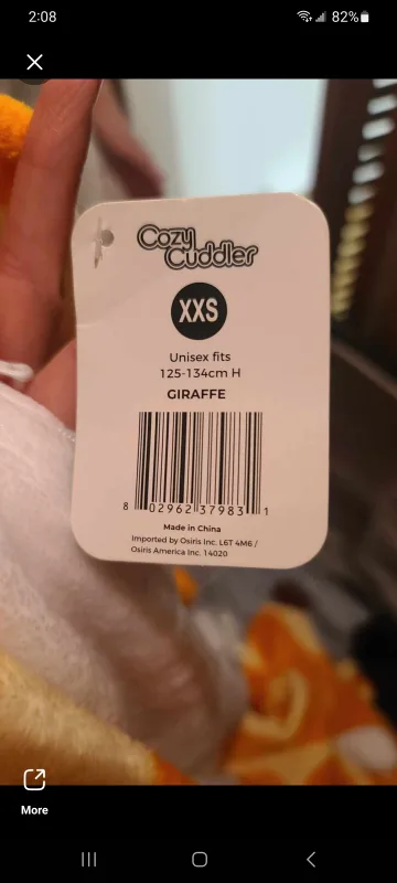 🥕Cozy Cuddler Giraffe Costume - Size XXS image indicator(3)