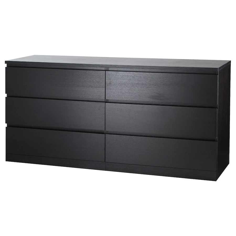 IKEA MALM 6-drawer dresser - Black-brown