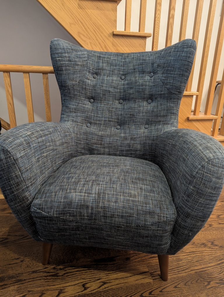 Article Blue Fabric Accent Chair