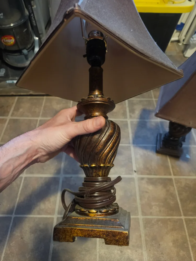 VINTAGE BRONZE LAMP BASES ANTIQUE image indicator(2)