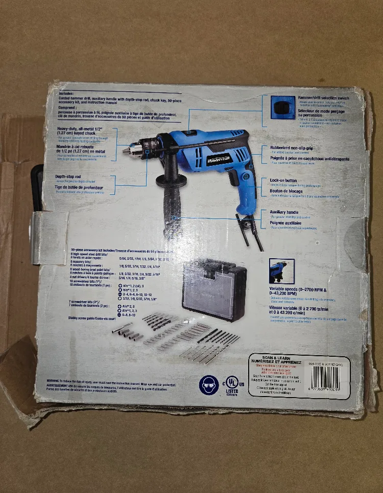 Mastercraft Corded Hammer Drill with 50-Piece Accessory Kit image indicator(4)