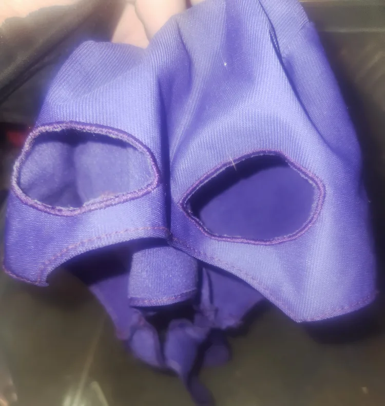 Purple Fabric Mask with Cutouts thumbnail