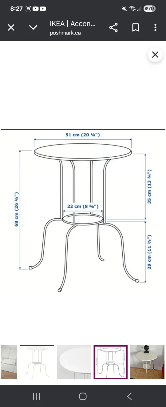ONE IKEA Lindved Side Table, White (50 x 68 cm) #freecycle image indicator(2)