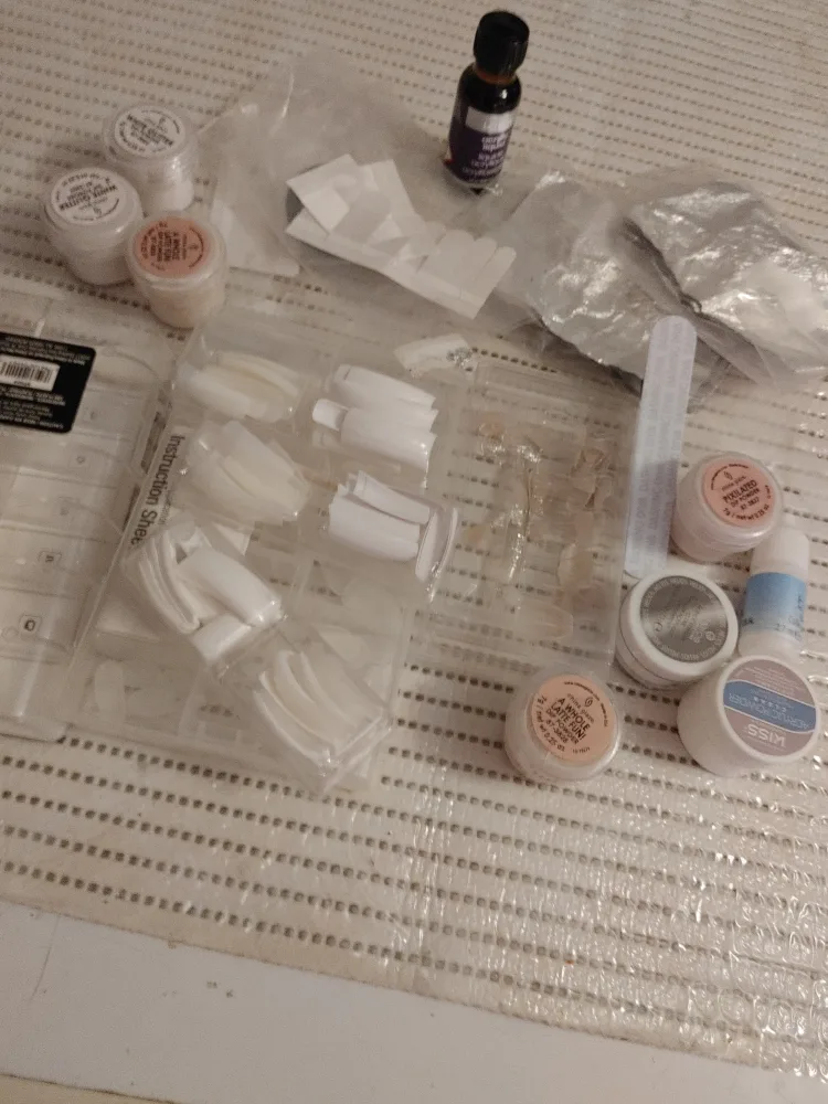 Nail art set with powders, tips, and more thumbnail