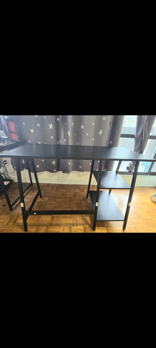Black computer Desk with Shelves - photo 3