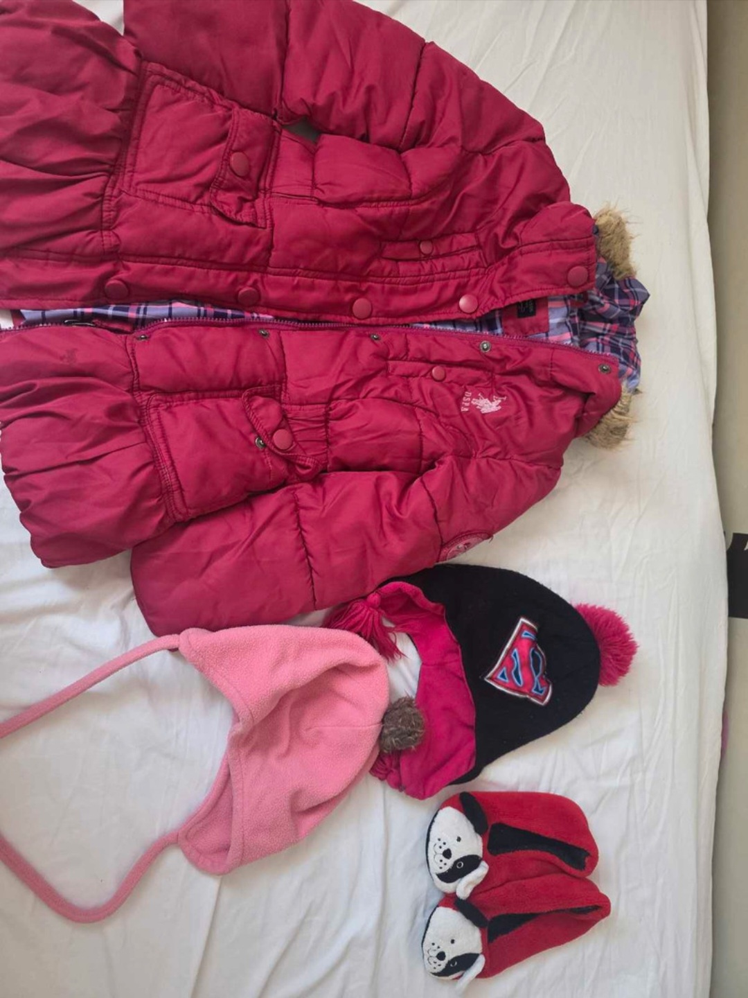 Kids' Puffer Jacket, Hats & Slippers Set