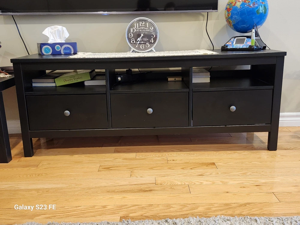 Black TV Stand with Drawers