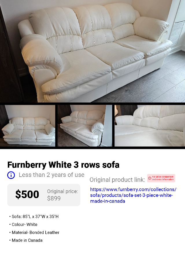 Furnberry White 3-Row Sofa - photo 5