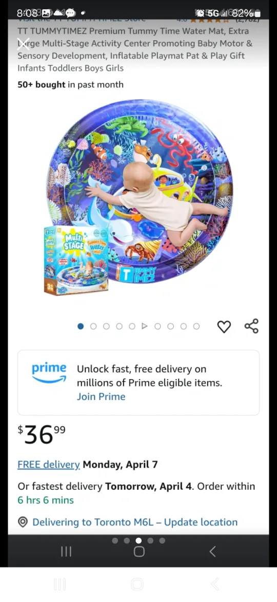 TUMMYTIMEZ  Tummy Time Water Mat Multi-Stage Activity Center image indicator(3)