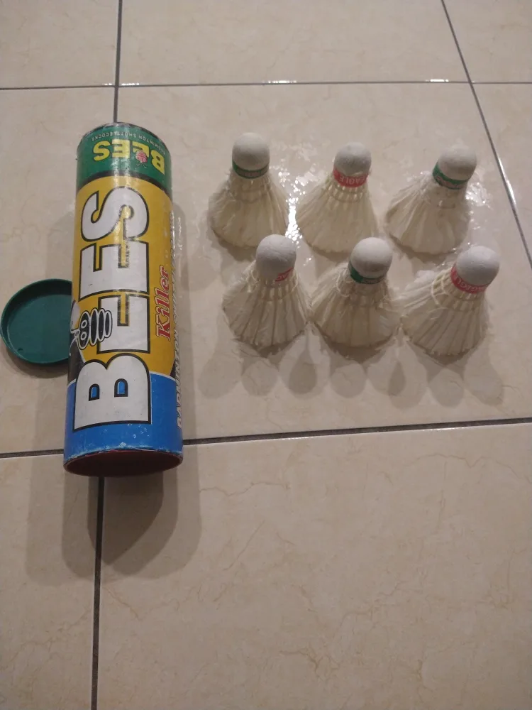 Two Badminton Rackets with 6 BEES Shuttlecocks image indicator(2)