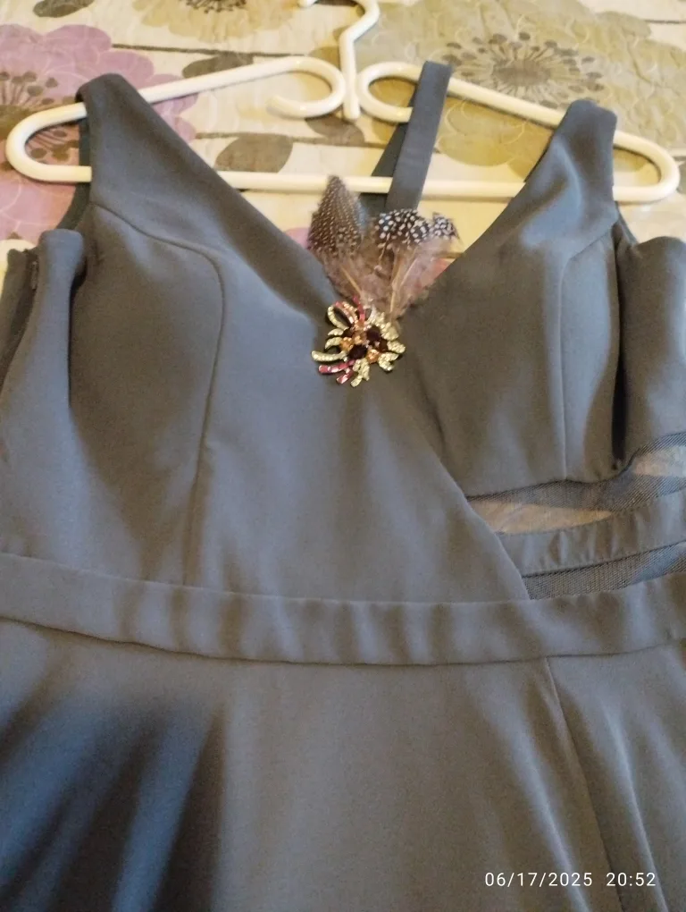 Grey Formal Dress with Embellishments thumbnail
