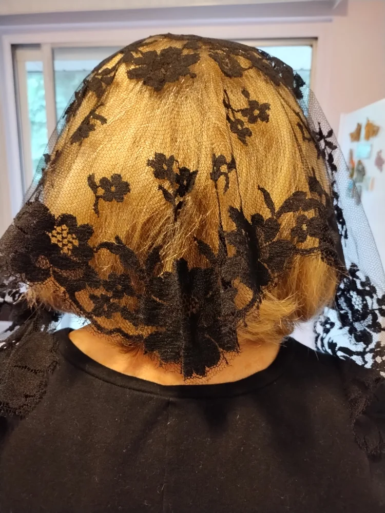 Black Lace Head Covering image indicator(4)