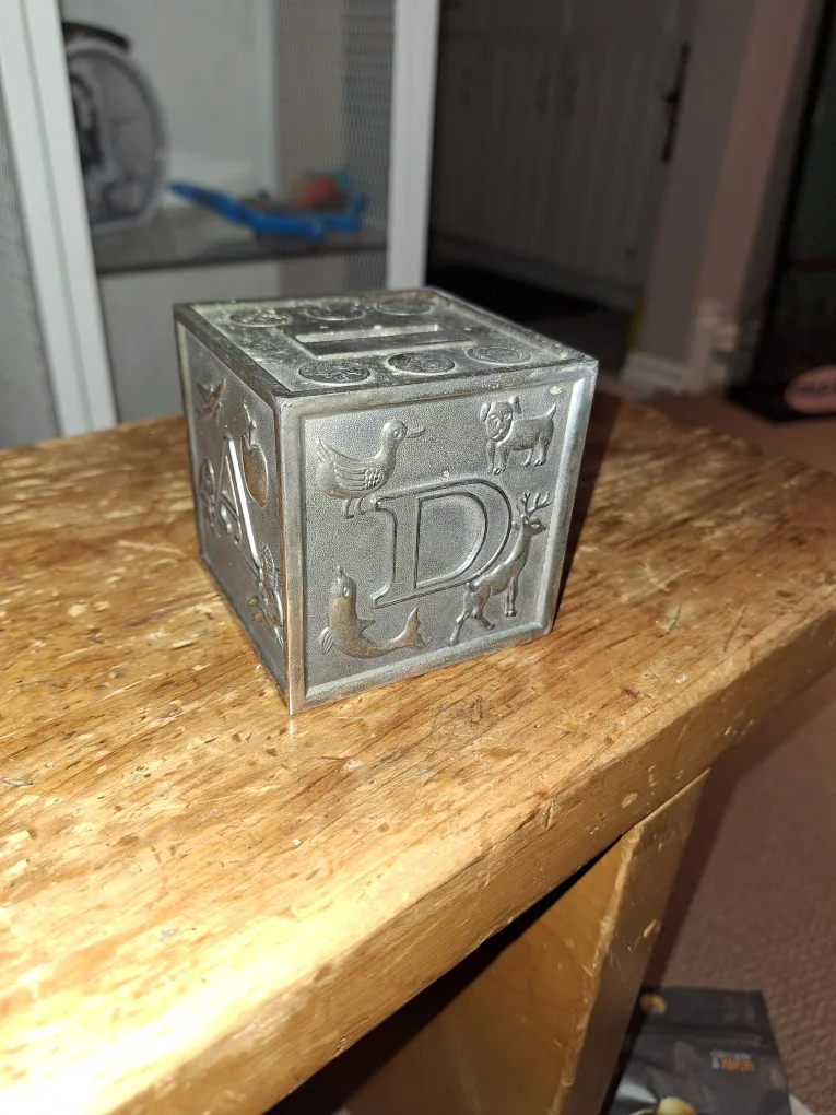 PENDING Vintage ABC Animal Alphabet Block Coin Bank thumbnail