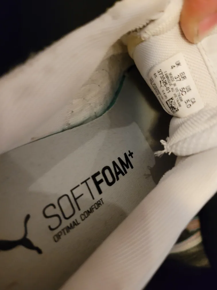 Puma Carina White Sneakers - Size 5 (Youth) image indicator(5)