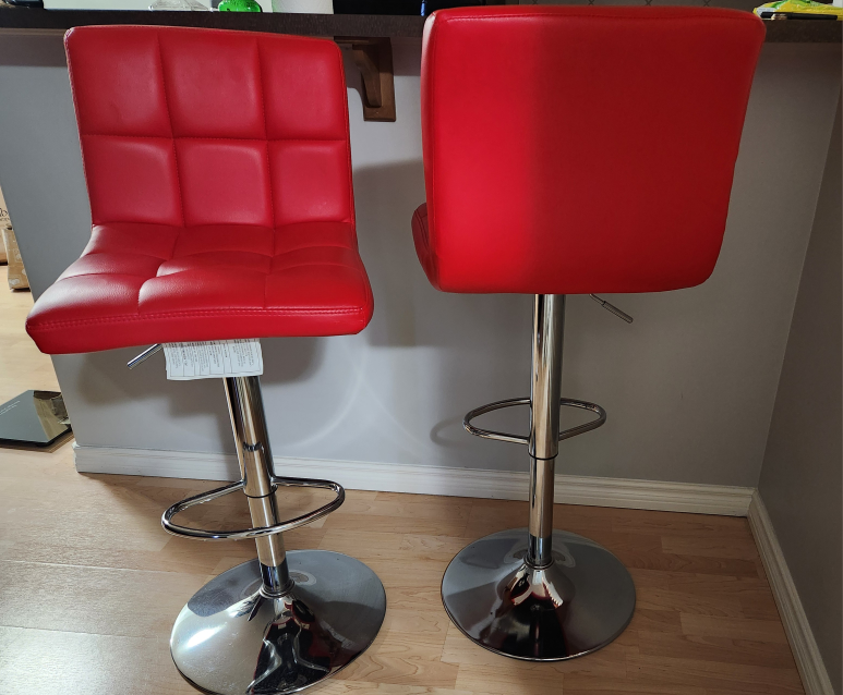 Red  Swivel Bar Stools