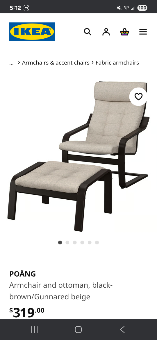 IKEA POÄNG Chair and Ottoman Set - photo 2