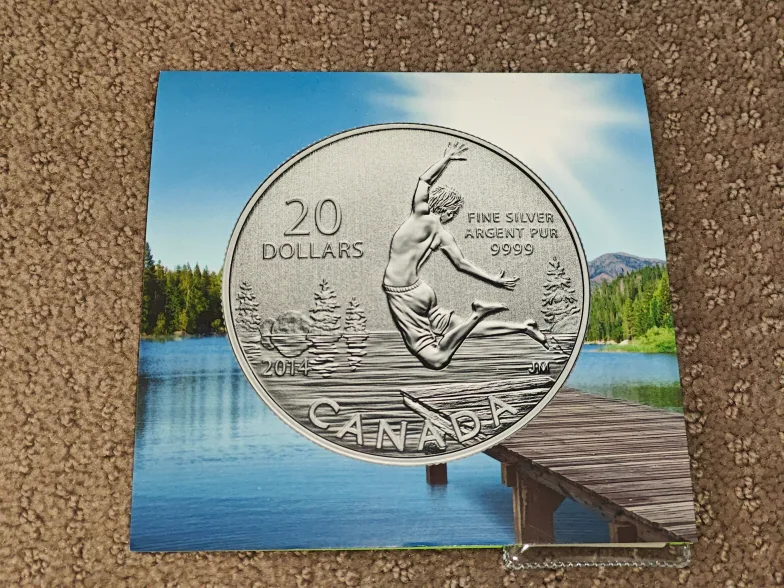 Canada 2014 RCM $20 Fine Silver Coin - Summertime thumbnail