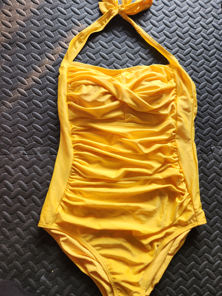 Black and Yellow Swimsuit Set