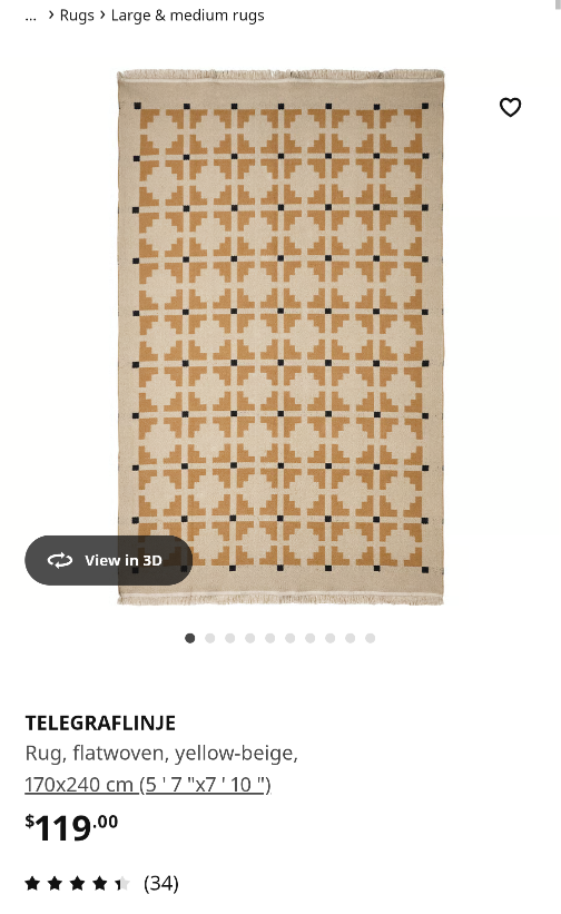 TELEGRAFLINJE Flatwoven Rug