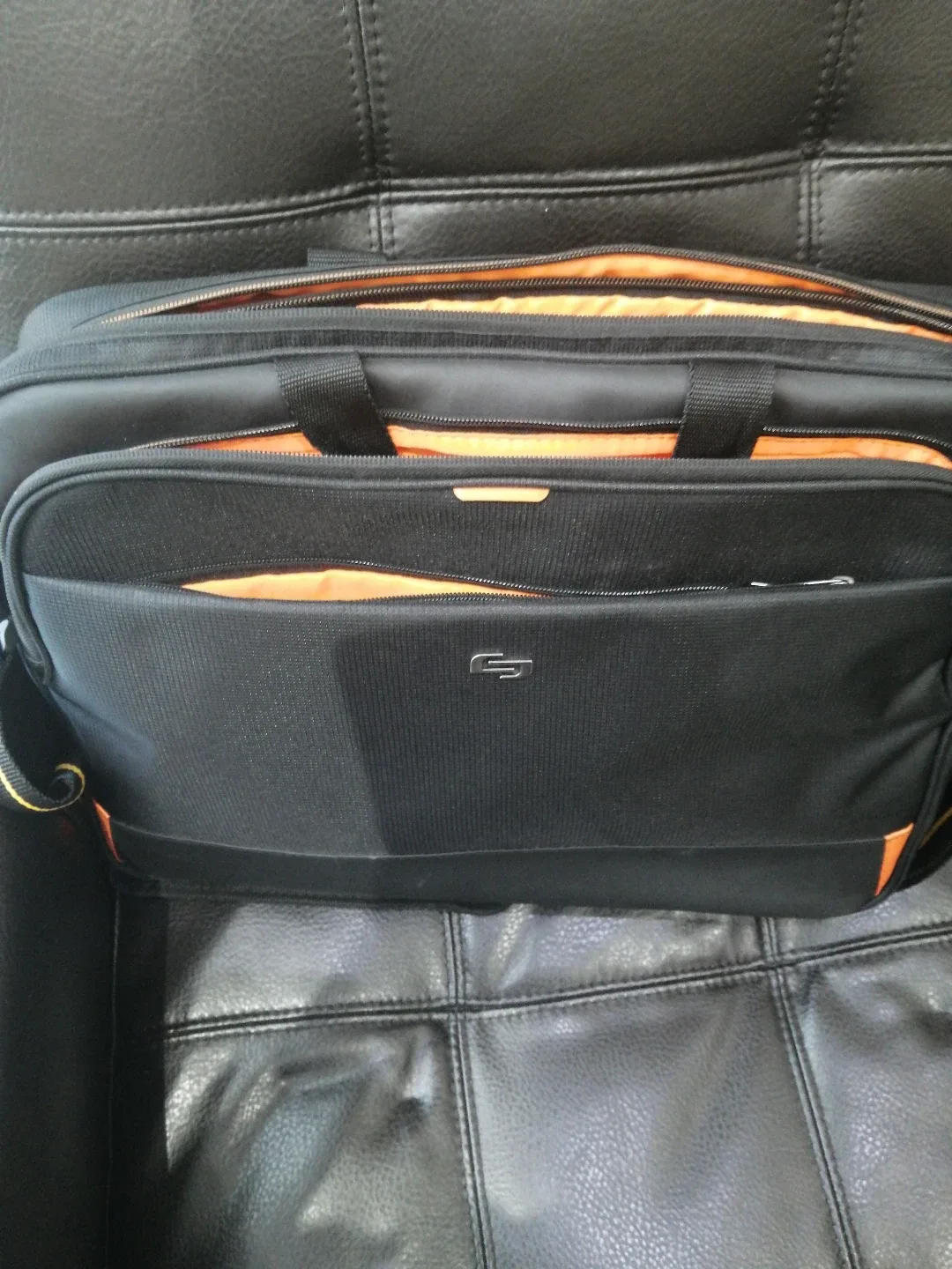 Black Briefcase with Orange Accents thumbnail