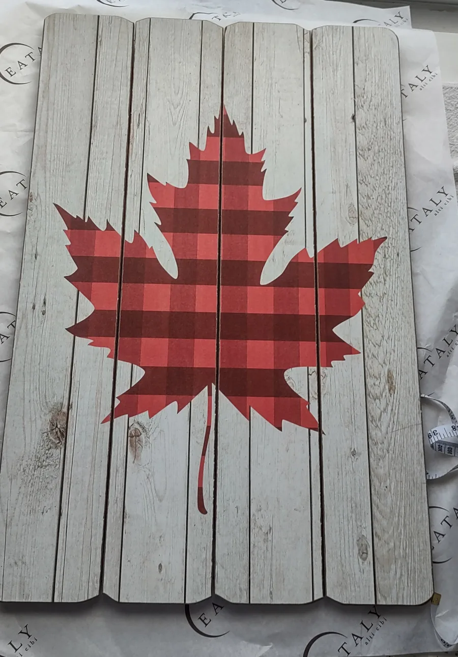 Rustic Wood Pallet Art - Maple Leaf & Deer image indicator(3)