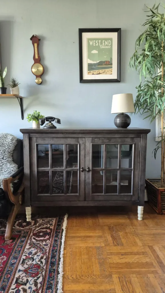Light Grey 2 Door Farmhouse Style Cabinet thumbnail