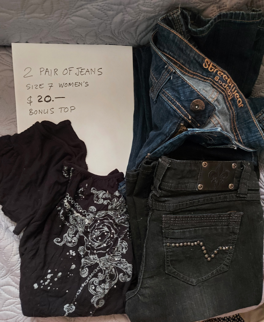 Two Pairs of Women's Jeans - Size 7 + Bonus Top