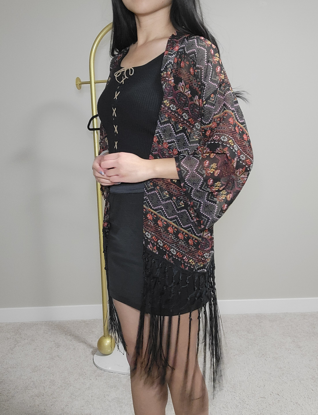 Fringed Floral Kimono cardigan - photo 3