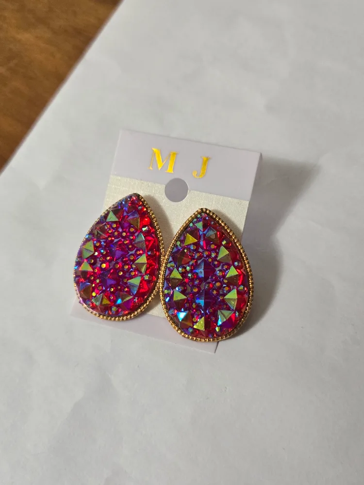 MJ Red Teardrop Earrings thumbnail