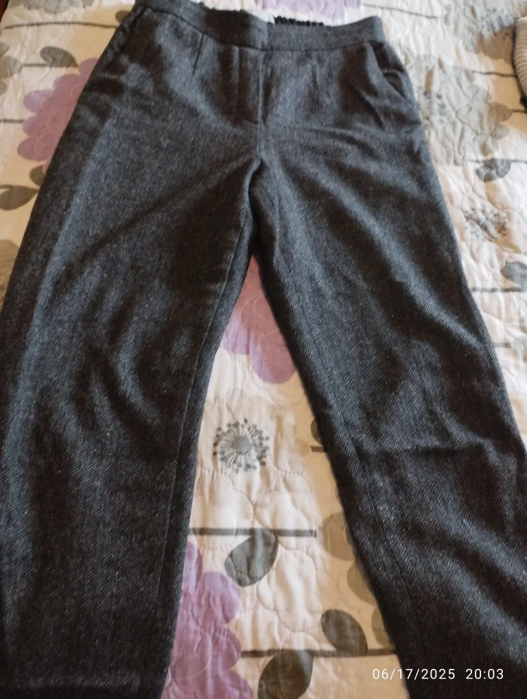 Babaton Dark Grey Herringbone Pants thumbnail
