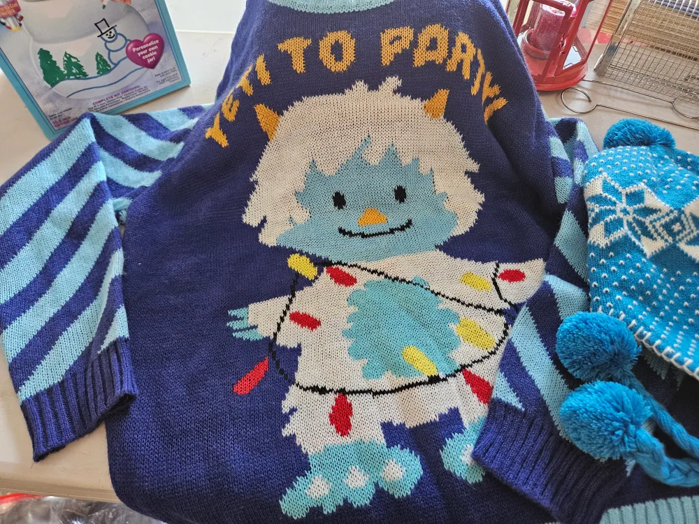 Christmas in July Yeti to Party Sweater & Hat Set