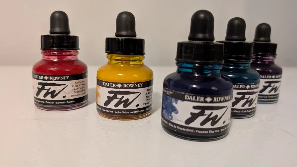 Set of 5 Daler-Rowney Acrylic Ink image indicator(2)