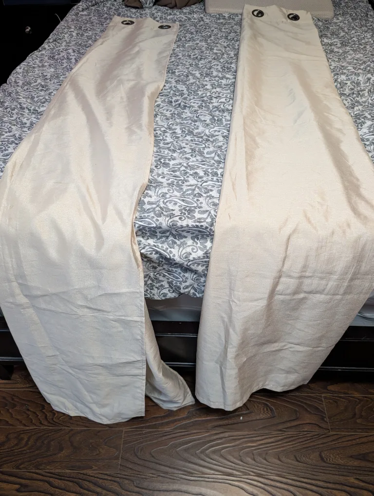 Cream Silk Curtains thumbnail