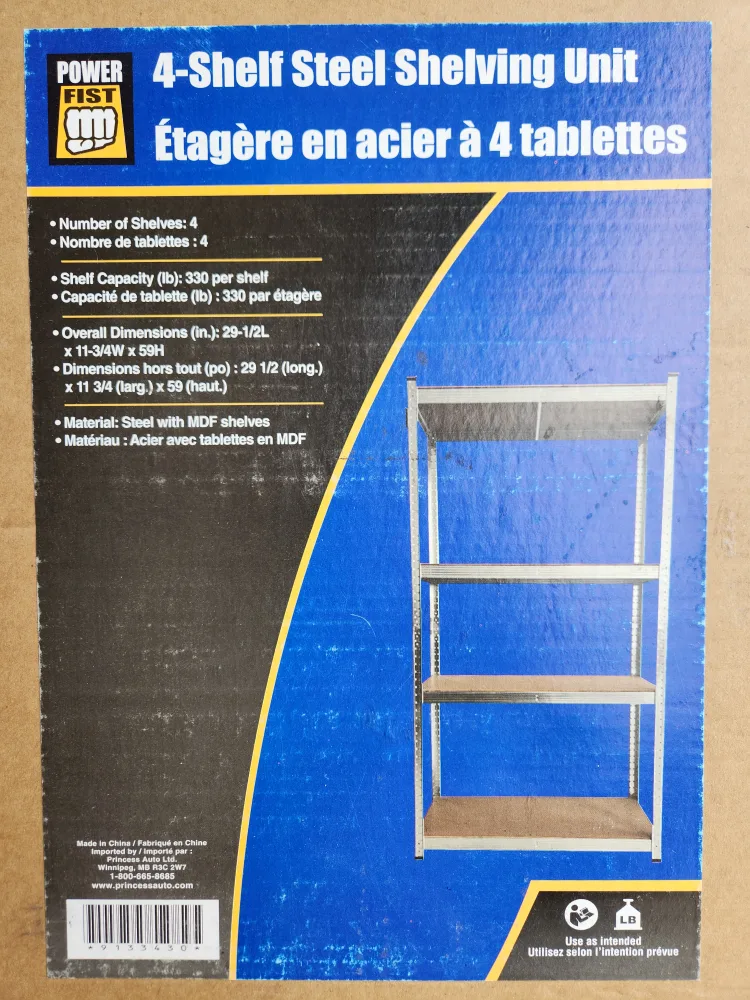 Power Fist 4-Shelf Steel Shelving Unit thumbnail