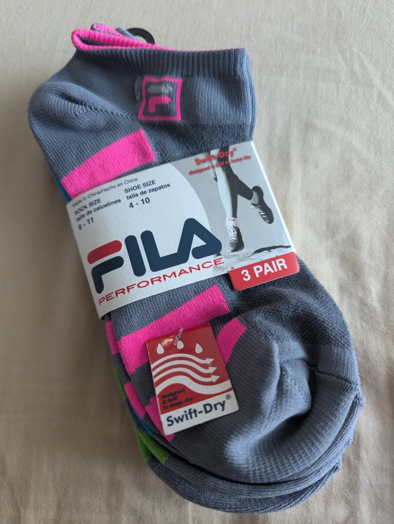 Fila Performance Socks - Size 4-10 (3 Pairs) thumbnail