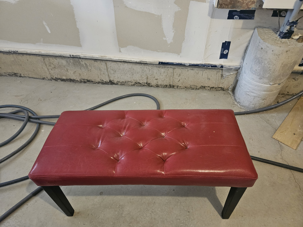 Red Tufted EntryWay  Bench