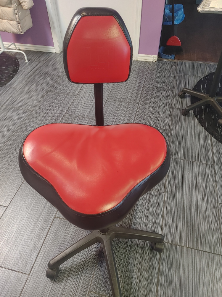 2 Red Saddle Seat Ergonomic Chair