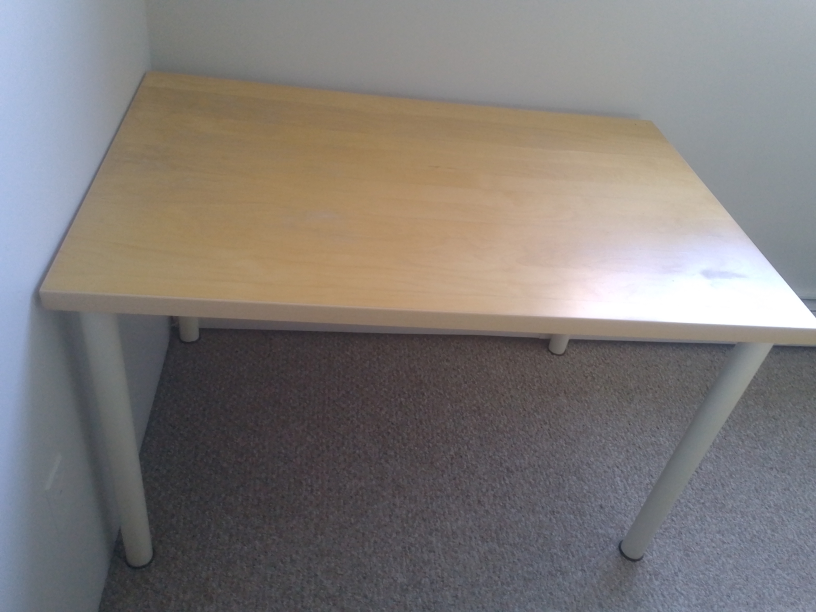 Wooden Desk with White Legs