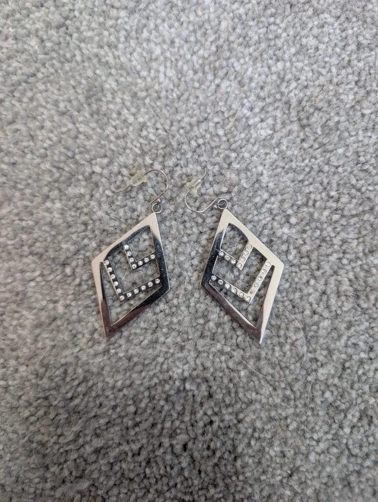 Silver Diamond Earrings thumbnail