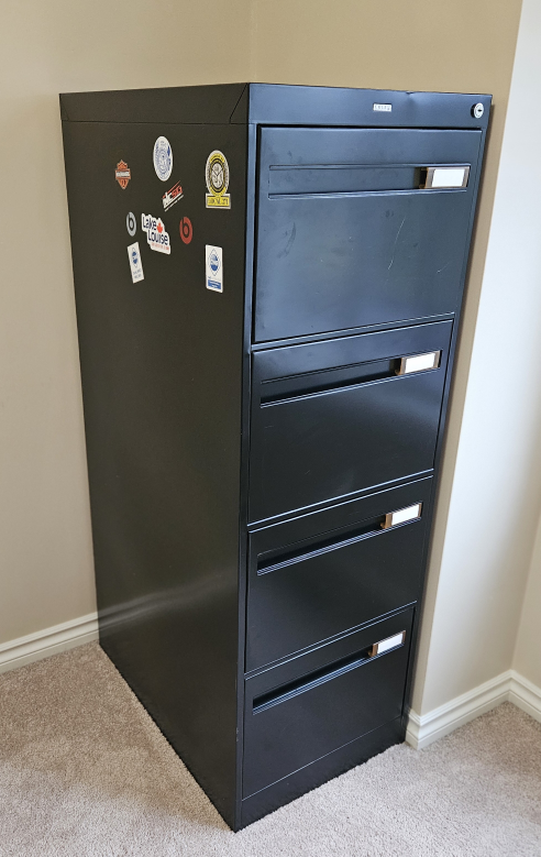 Black 4-Drawer Filing Cabinet