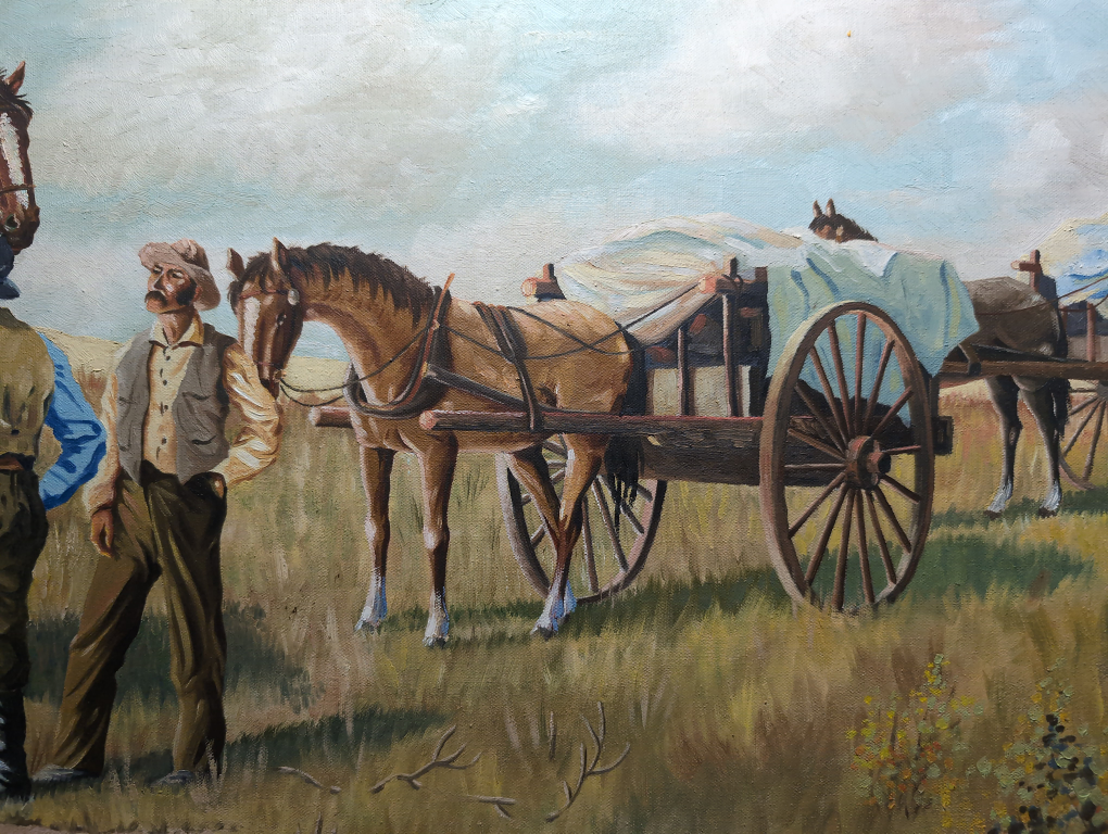 Mounted Officer and Wagons Painting by Spelman - photo 5