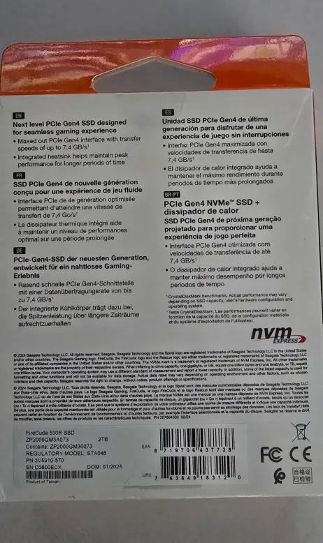 NEW- Seagate FireCuda 530R w/Heatsink M.2 SSD 2TB PCIe Gen4 image indicator(2)