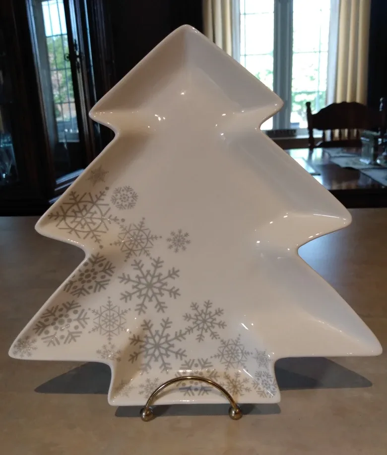 (New) Ceramic Christmas Tree Shaped, Serving Plate image indicator(2)