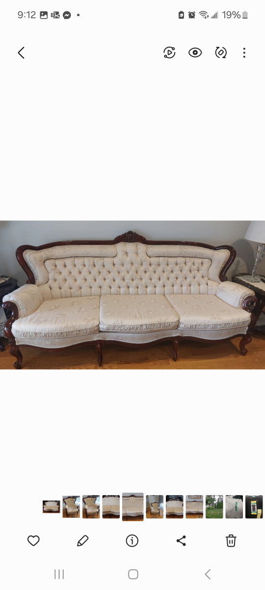 Antique Style Sofa, Loveseat, and Armchair Set - photo 2