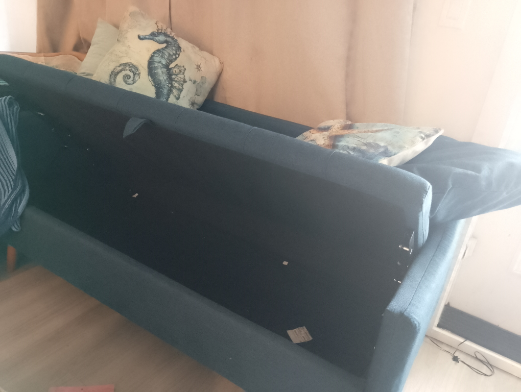 Blue Couch with Pillows - photo 2
