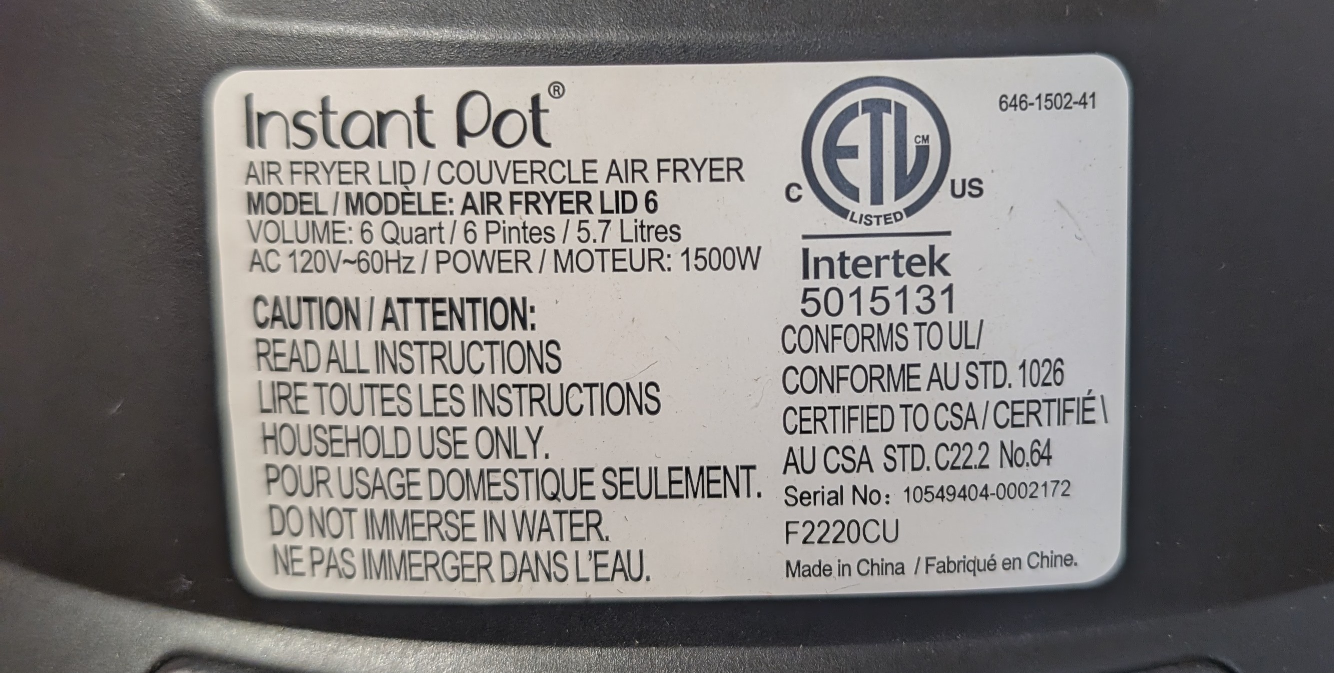 Instant Pot Air Fryer Lid 6 Quart 🥕 - photo 4